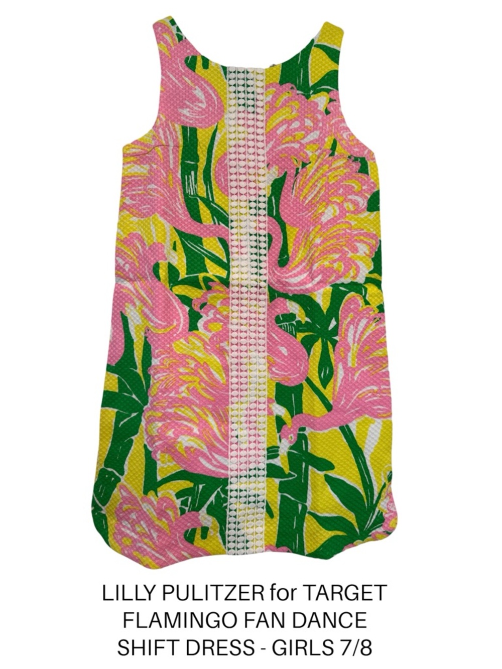 Lilly Pulitzer x Target Girls Shift Dress M 7/8 Flamingo Tropical Print